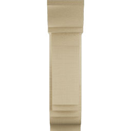 Ekena Millwork - BKTUR0554X14X22IMP01RCPR - Timberthane Faux Wood Imperial Style Bracket w/ Offset Brace, Traditional Ends, 5 1/2"W x 14"D x 22"H, Primed Tan