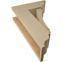 Ekena Millwork - BKTUR0554X14X22IMP01RCPR - Timberthane Faux Wood Imperial Style Bracket w/ Offset Brace, Traditional Ends, 5 1/2"W x 14"D x 22"H, Primed Tan
