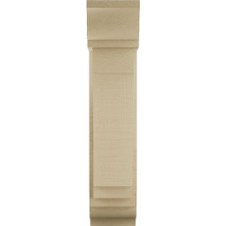 Ekena Millwork - BKTUR0554X14X26IMP01RCPR - Timberthane Faux Wood Imperial Style Bracket w/ Offset Brace, Traditional Ends, 5 1/2"W x 14"D x 26"H, Primed Tan