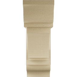 Ekena Millwork - BKTUR0554X16X16IMP01RCPR - Timberthane Faux Wood Imperial Style Bracket w/ Offset Brace, Traditional Ends, 5 1/2"W x 16"D x 16"H, Primed Tan