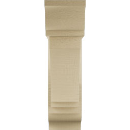 Ekena Millwork - BKTUR0554X16X20IMP01RCPR - Timberthane Faux Wood Imperial Style Bracket w/ Offset Brace, Traditional Ends, 5 1/2"W x 16"D x 20"H, Primed Tan