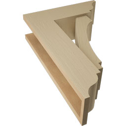 Ekena Millwork - BKTUR0554X16X24IMP01RCPR - Timberthane Faux Wood Imperial Style Bracket w/ Offset Brace, Traditional Ends, 5 1/2"W x 16"D x 24"H, Primed Tan
