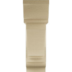 Ekena Millwork - BKTUR0554X18X18IMP01RCPR - Timberthane Faux Wood Imperial Style Bracket w/ Offset Brace, Traditional Ends, 5 1/2"W x 18"D x 18"H, Primed Tan