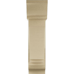 Ekena Millwork - BKTUR0554X18X22IMP01RCPR - Timberthane Faux Wood Imperial Style Bracket w/ Offset Brace, Traditional Ends, 5 1/2"W x 18"D x 22"H, Primed Tan