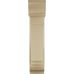 Ekena Millwork - BKTUR0554X18X26IMP01RCPR - Timberthane Faux Wood Imperial Style Bracket w/ Offset Brace, Traditional Ends, 5 1/2"W x 18"D x 26"H, Primed Tan