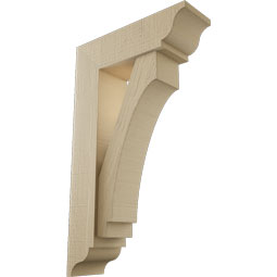 Ekena Millwork - BKTUR0554X18X30IMP01RCPR - Timberthane Faux Wood Imperial Style Bracket w/ Offset Brace, Traditional Ends, 5 1/2"W x 18"D x 30"H, Primed Tan