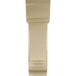 Ekena Millwork - BKTUR0554X20X20IMP01RCPR - Timberthane Faux Wood Imperial Style Bracket w/ Offset Brace, Traditional Ends, 5 1/2"W x 20"D x 20"H, Primed Tan