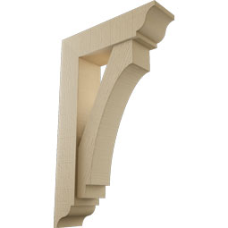 Ekena Millwork - BKTUR0554X20X32IMP01RCPR - Timberthane Faux Wood Imperial Style Bracket w/ Offset Brace, Traditional Ends, 5 1/2"W x 20"D x 32"H, Primed Tan