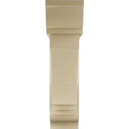 Ekena Millwork - BKTUR0554X22X22IMP01RCPR - Timberthane Faux Wood Imperial Style Bracket w/ Offset Brace, Traditional Ends, 5 1/2"W x 22"D x 22"H, Primed Tan
