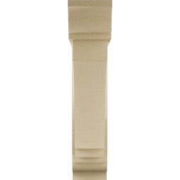 Ekena Millwork - BKTUR0554X22X26IMP01RCPR - Timberthane Faux Wood Imperial Style Bracket w/ Offset Brace, Traditional Ends, 5 1/2"W x 22"D x 26"H, Primed Tan