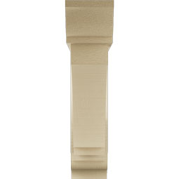 Ekena Millwork - BKTUR0554X24X24IMP01RCPR - Timberthane Faux Wood Imperial Style Bracket w/ Offset Brace, Traditional Ends, 5 1/2"W x 24"D x 24"H, Primed Tan