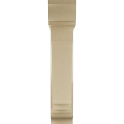 Ekena Millwork - BKTUR0554X24X28IMP01RCPR - Timberthane Faux Wood Imperial Style Bracket w/ Offset Brace, Traditional Ends, 5 1/2"W x 24"D x 28"H, Primed Tan