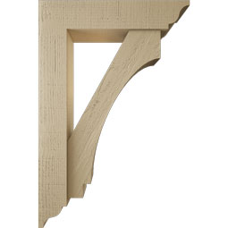 Ekena Millwork - BKTUR0554X24X36IMP01RCPR - Timberthane Faux Wood Imperial Style Bracket w/ Offset Brace, Traditional Ends, 5 1/2"W x 24"D x 36"H, Primed Tan