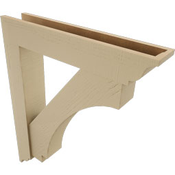 Ekena Millwork - BKTUR0554X30X36IMP01RCPR - Timberthane Faux Wood Imperial Style Bracket w/ Offset Brace, Traditional Ends, 5 1/2"W x 30"D x 36"H, Primed Tan