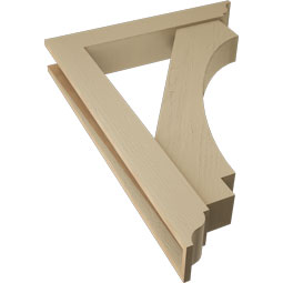 Ekena Millwork - BKTUR0554X32X44IMP01RCPR - Timberthane Faux Wood Imperial Style Bracket w/ Offset Brace, Traditional Ends, 5 1/2"W x 32"D x 44"H, Primed Tan