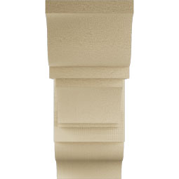 Ekena Millwork - BKTUR0756X18X18IMP01RCPR - Timberthane Faux Wood Imperial Style Bracket w/ Offset Brace, Traditional Ends, 7 1/2"W x 18"D x 18"H, Primed Tan