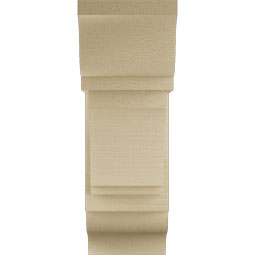 Ekena Millwork - BKTUR0756X18X22IMP01RCPR - Timberthane Faux Wood Imperial Style Bracket w/ Offset Brace, Traditional Ends, 7 1/2"W x 18"D x 22"H, Primed Tan