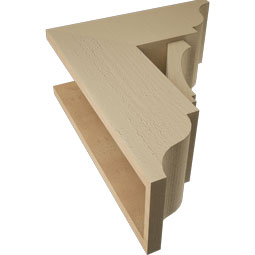 Ekena Millwork - BKTUR0756X18X22IMP01RCPR - Timberthane Faux Wood Imperial Style Bracket w/ Offset Brace, Traditional Ends, 7 1/2"W x 18"D x 22"H, Primed Tan