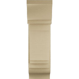 Ekena Millwork - BKTUR0756X18X26IMP01RCPR - Timberthane Faux Wood Imperial Style Bracket w/ Offset Brace, Traditional Ends, 7 1/2"W x 18"D x 26"H, Primed Tan