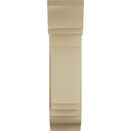 Ekena Millwork - BKTUR0756X18X30IMP01RCPR - Timberthane Faux Wood Imperial Style Bracket w/ Offset Brace, Traditional Ends, 7 1/2"W x 18"D x 30"H, Primed Tan