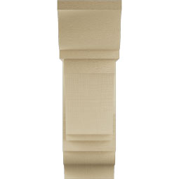 Ekena Millwork - BKTUR0756X20X24IMP01RCPR - Timberthane Faux Wood Imperial Style Bracket w/ Offset Brace, Traditional Ends, 7 1/2"W x 20"D x 24"H, Primed Tan