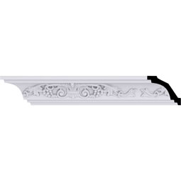 Ekena Millwork - MLD02X02X03QU - Endurathane Quentin Crown Moulding, 2 1/2"H x 2 7/8"P x 3 7/8"F x 94 1/2"L, Factory Primed