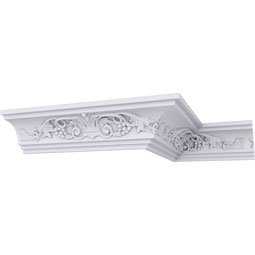 Ekena Millwork - MLD02X02X03QU - Endurathane Quentin Crown Moulding, 2 1/2"H x 2 7/8"P x 3 7/8"F x 94 1/2"L, Factory Primed