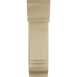 Ekena Millwork - BKTUR0756X20X28IMP01RCPR - Timberthane Faux Wood Imperial Style Bracket w/ Offset Brace, Traditional Ends, 7 1/2"W x 20"D x 28"H, Primed Tan