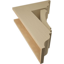 Ekena Millwork - BKTUR0756X20X28IMP01RCPR - Timberthane Faux Wood Imperial Style Bracket w/ Offset Brace, Traditional Ends, 7 1/2"W x 20"D x 28"H, Primed Tan