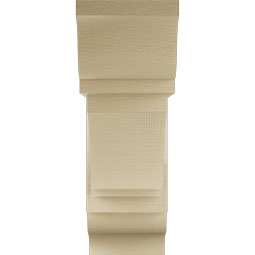 Ekena Millwork - BKTUR0756X22X22IMP01RCPR - Timberthane Faux Wood Imperial Style Bracket w/ Offset Brace, Traditional Ends, 7 1/2"W x 22"D x 22"H, Primed Tan