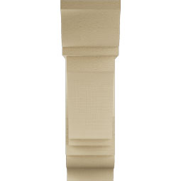 Ekena Millwork - BKTUR0756X22X26IMP01RCPR - Timberthane Faux Wood Imperial Style Bracket w/ Offset Brace, Traditional Ends, 7 1/2"W x 22"D x 26"H, Primed Tan