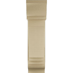 Ekena Millwork - BKTUR0756X22X30IMP01RCPR - Timberthane Faux Wood Imperial Style Bracket w/ Offset Brace, Traditional Ends, 7 1/2"W x 22"D x 30"H, Primed Tan