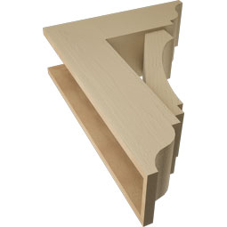 Ekena Millwork - BKTUR0756X22X30IMP01RCPR - Timberthane Faux Wood Imperial Style Bracket w/ Offset Brace, Traditional Ends, 7 1/2"W x 22"D x 30"H, Primed Tan