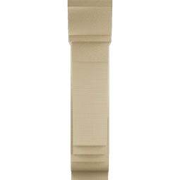 Ekena Millwork - BKTUR0756X22X34IMP01RCPR - Timberthane Faux Wood Imperial Style Bracket w/ Offset Brace, Traditional Ends, 7 1/2"W x 22"D x 34"H, Primed Tan