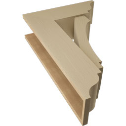 Ekena Millwork - BKTUR0756X22X34IMP01RCPR - Timberthane Faux Wood Imperial Style Bracket w/ Offset Brace, Traditional Ends, 7 1/2"W x 22"D x 34"H, Primed Tan