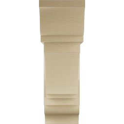Ekena Millwork - BKTUR0756X24X24IMP01RCPR - Timberthane Faux Wood Imperial Style Bracket w/ Offset Brace, Traditional Ends, 7 1/2"W x 24"D x 24"H, Primed Tan
