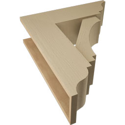 Ekena Millwork - BKTUR0756X24X28IMP01RCPR - Timberthane Faux Wood Imperial Style Bracket w/ Offset Brace, Traditional Ends, 7 1/2"W x 24"D x 28"H, Primed Tan