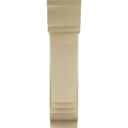 Ekena Millwork - BKTUR0756X24X32IMP01RCPR - Timberthane Faux Wood Imperial Style Bracket w/ Offset Brace, Traditional Ends, 7 1/2"W x 24"D x 32"H, Primed Tan