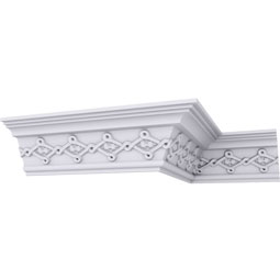 Ekena Millwork - MLD03X03X04KD - Endurathane Kendall Crown Moulding, 3 1/8"H x 2 7/8"P x 4 1/4"F x 94 1/2"L, Factory Primed