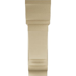 Ekena Millwork - BKTUR0756X26X26IMP01RCPR - Timberthane Faux Wood Imperial Style Bracket w/ Offset Brace, Traditional Ends, 7 1/2"W x 26"D x 26"H, Primed Tan