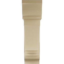 Ekena Millwork - BKTUR0756X28X28IMP01RCPR - Timberthane Faux Wood Imperial Style Bracket w/ Offset Brace, Traditional Ends, 7 1/2"W x 28"D x 28"H, Primed Tan