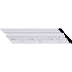 Ekena Millwork - MLD03X02X04RO - Endurathane Roberts Crown Moulding, 3 1/4"H x 2 7/8"P x 4 1/4"F x 94 1/2"L, Factory Primed