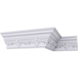 Ekena Millwork - MLD03X02X04RO - Endurathane Roberts Crown Moulding, 3 1/4"H x 2 7/8"P x 4 1/4"F x 94 1/2"L, Factory Primed