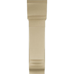 Ekena Millwork - BKTUR0756X28X32IMP01RCPR - Timberthane Faux Wood Imperial Style Bracket w/ Offset Brace, Traditional Ends, 7 1/2"W x 28"D x 32"H, Primed Tan