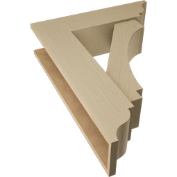 Ekena Millwork - BKTUR0756X28X36IMP01RCPR - Timberthane Faux Wood Imperial Style Bracket w/ Offset Brace, Traditional Ends, 7 1/2"W x 28"D x 36"H, Primed Tan