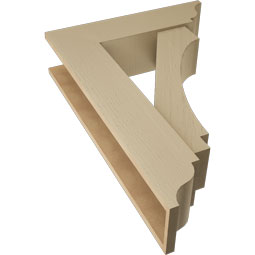 Ekena Millwork - BKTUR0756X28X40IMP01RCPR - Timberthane Faux Wood Imperial Style Bracket w/ Offset Brace, Traditional Ends, 7 1/2"W x 28"D x 40"H, Primed Tan