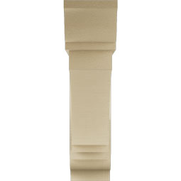 Ekena Millwork - BKTUR0756X30X30IMP01RCPR - Timberthane Faux Wood Imperial Style Bracket w/ Offset Brace, Traditional Ends, 7 1/2"W x 30"D x 30"H, Primed Tan