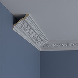 Ekena Millwork - MLD03X03X04ME - Endurathane Medway Crown Moulding, 3"H x 3 3/8"P x 4 1/2"F x 94 1/2"L, Factory Primed