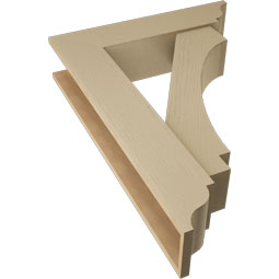 Ekena Millwork - BKTUR0756X32X44IMP01RCPR - Timberthane Faux Wood Imperial Style Bracket w/ Offset Brace, Traditional Ends, 7 1/2"W x 32"D x 44"H, Primed Tan