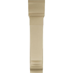 Ekena Millwork - BKTUR0756X34X38IMP01RCPR - Timberthane Faux Wood Imperial Style Bracket w/ Offset Brace, Traditional Ends, 7 1/2"W x 34"D x 38"H, Primed Tan